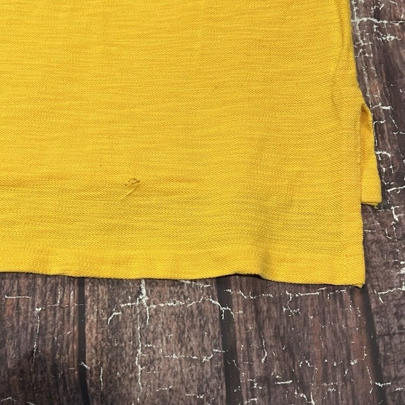 Vtg 90 Polo Ralph Lauren Yellow Multicolor Stripe Short Sleeve Men Sz Small Flaw - Picture 8 of 10